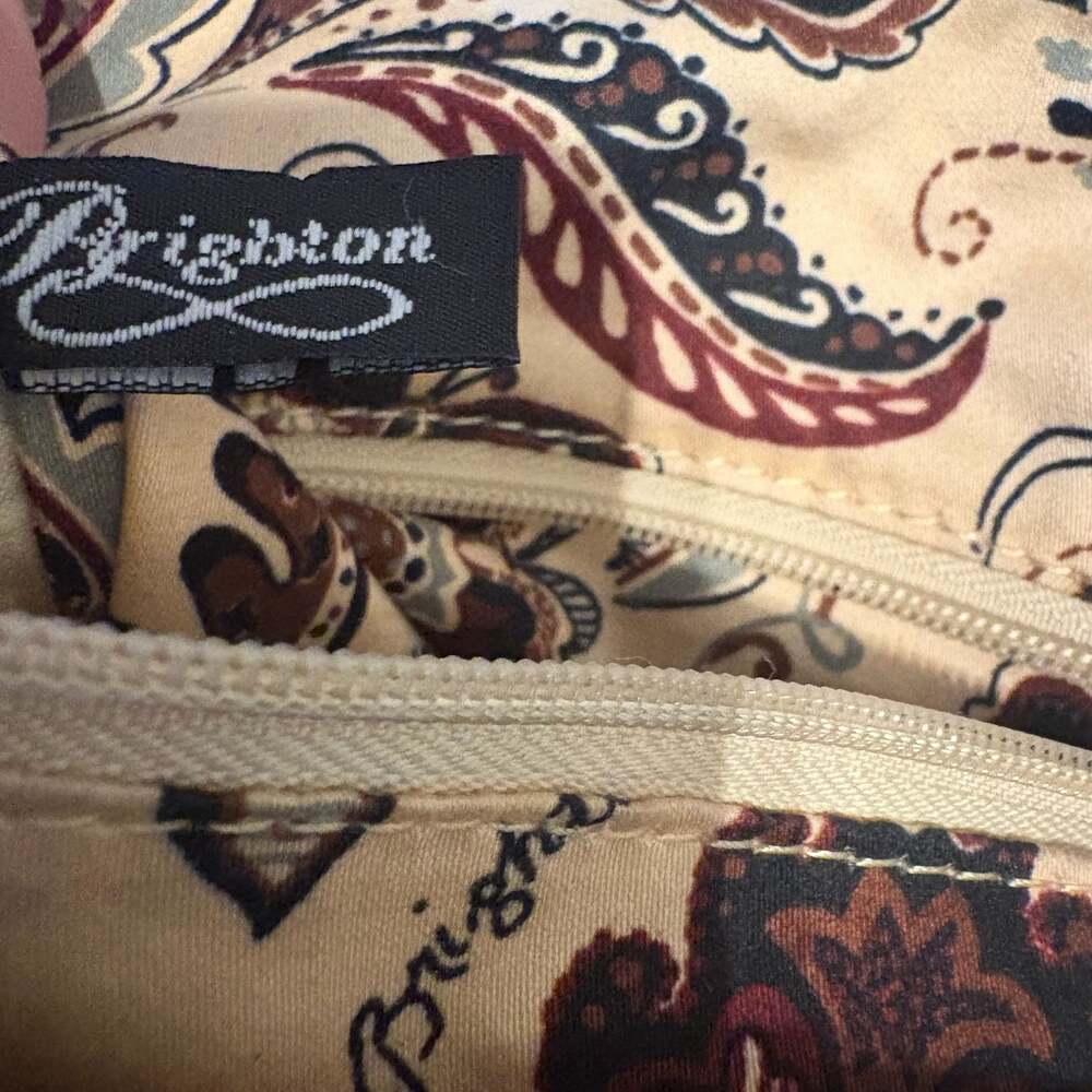 Brighton Brown Leather Shoulder Tote Bag Woven Braided Front - Picture 10 of 15